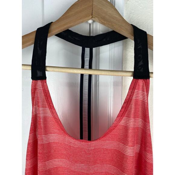 Nike Dri-Fit Women's M Orange Striped Lightweight Racerback Tank Top - Picture 3 of 9